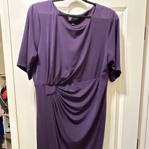 Purple dress with side ruching
